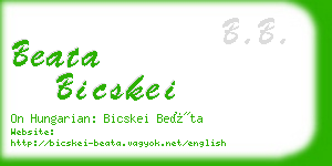 beata bicskei business card